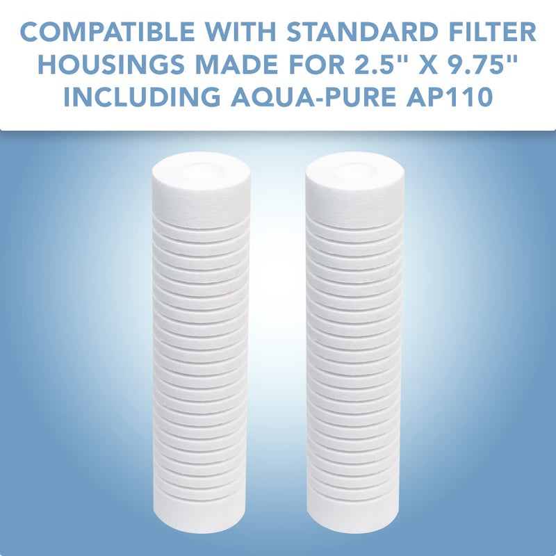 CFS â€“ 2 Pack Universal Fine/Normal Sediment Water Filter Cartridges Compatible with AP110 Models, AO-WH-PREV-R2 â€“ Remove Bad Taste & Odor â€“ Whole House Replacement Filter Cartridge â€“ 5 Micron - Image 2